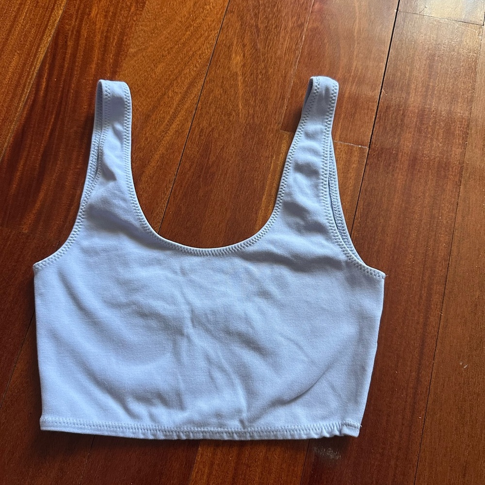 Wilfred White Fitted Crop Tank Top
